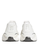Dolce & Gabbana White Silver DAYMASTER Leather Sneakers Shoes